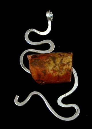 Jasper Bead Silver Pendant