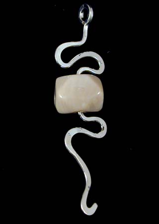 Quartz Bead Silver Pendant