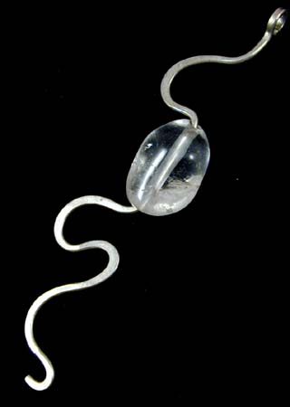 Rock Crystal Bead Silver Pendant