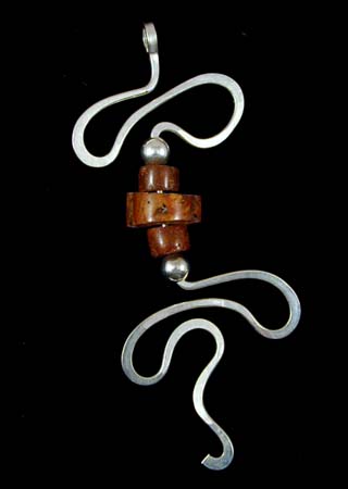 Jasper Beads Silver Pendant
