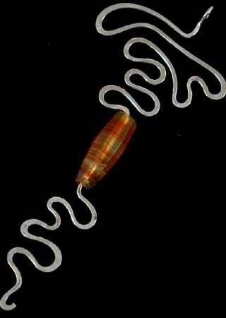 Faceted Agate Elgonated Bead Silver Pendant