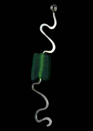 Green Glass Bead Silver Pendant