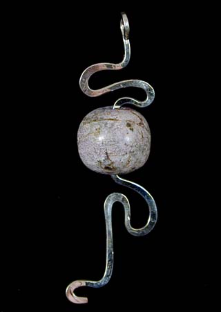 Soap Stone Bead Silver Pendant