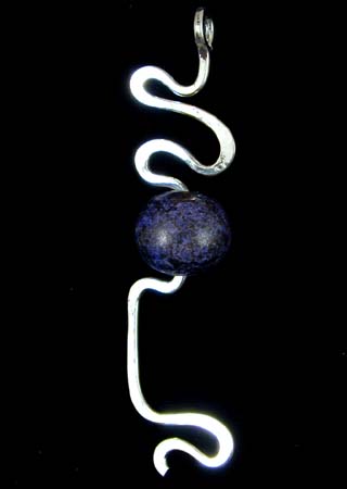 Soap Stone Bead Silver Pendant