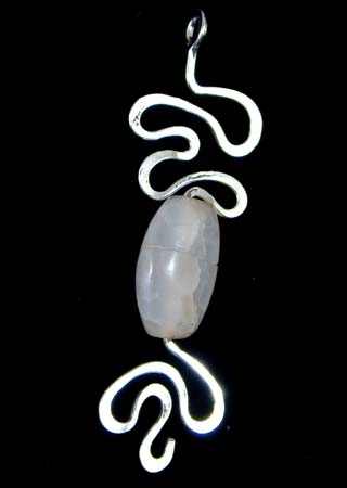 Rock Crystal Bead Silver Pendant