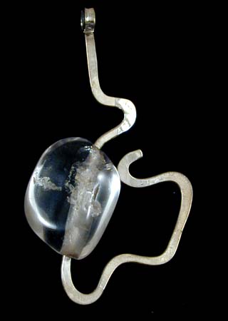 Rock Crystal Bead Silver Pendant