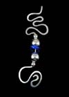 ..Dogon Blue Glass Bead Silver Pendant