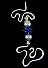 ..Dogon Blue Glass Bead Silver Pendant